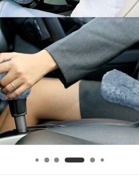 FREE NWT car acessories Plush Gray Car Shift Knob and Handbrake Covers - Cozy